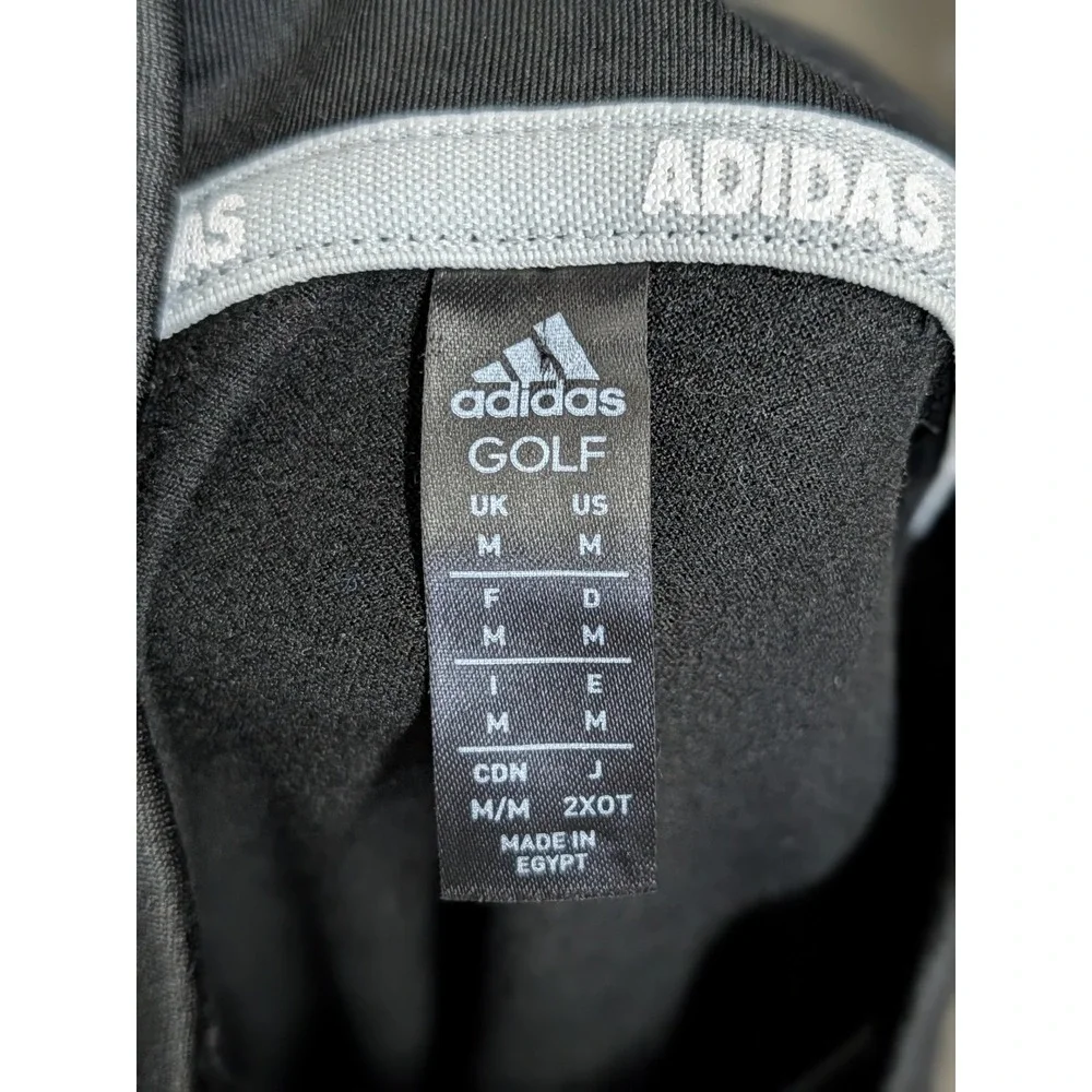 Adidas Golf Womens Full Zip Jacket Black Textured Mock Neck Athletic Size Medium